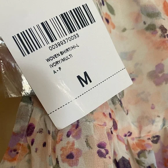 Forever 21 Floral High Low Tunic Collared Button Down Blouse - Picture 3 of 4